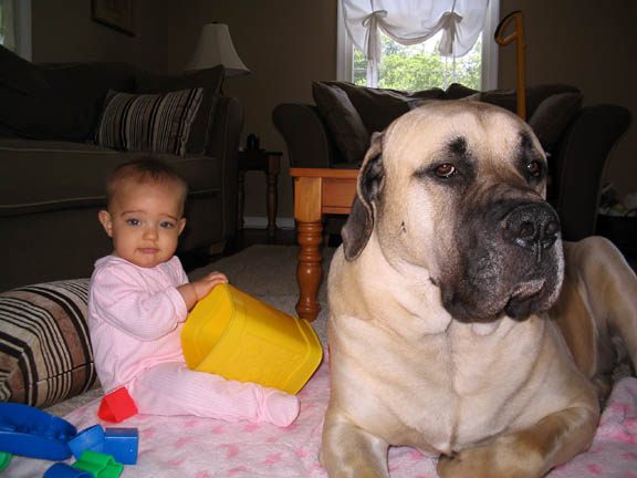 1-1/2 years old, pictured with 
Natalie at 8-9 months old