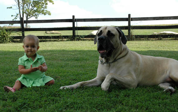 Almost 2 years old, pictured with 
Natalie at 12 months old