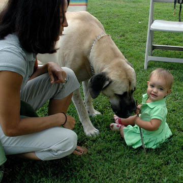 Almost 2 years old, pictured with 
Natalie at 12 months old